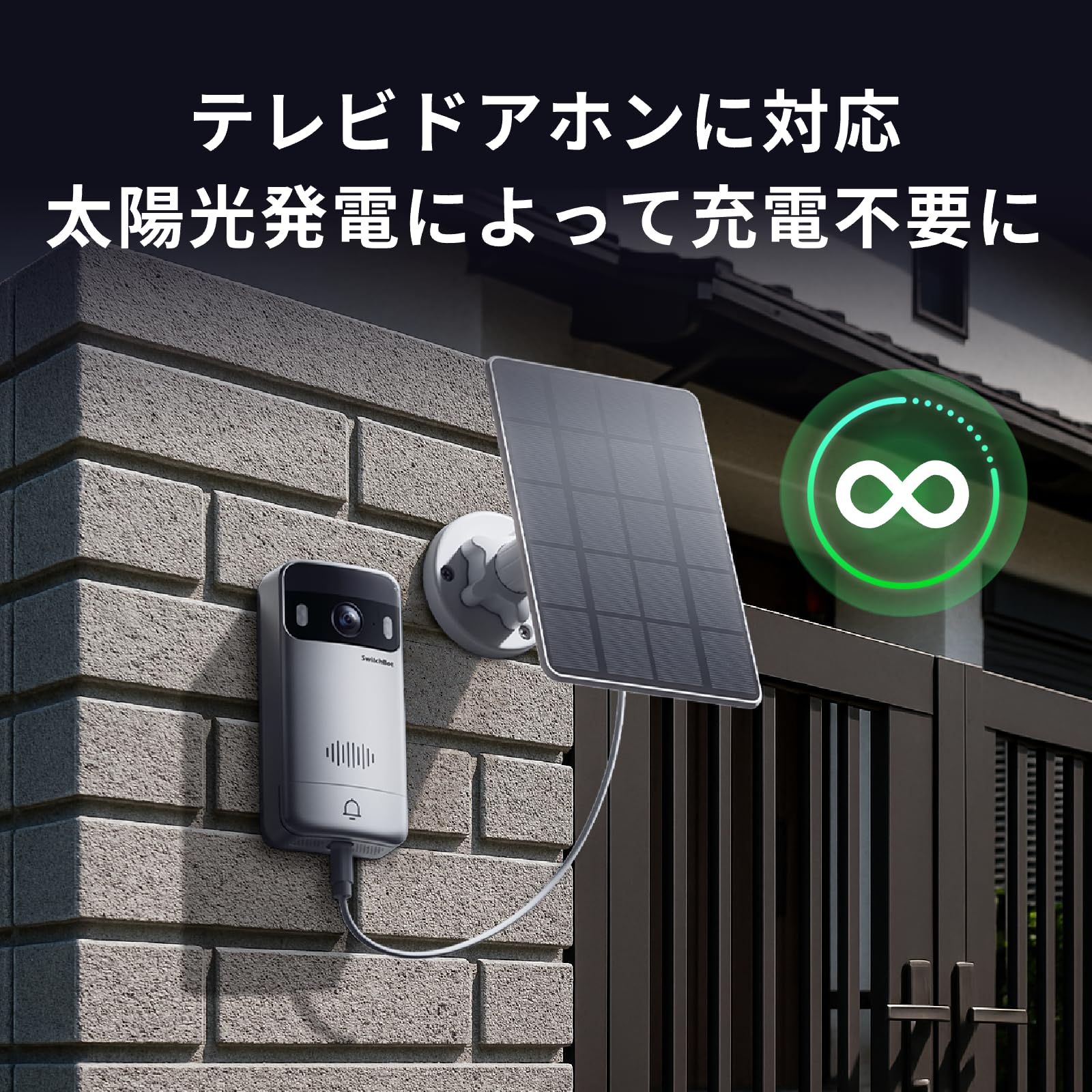 Amazon.co.jp: SwitchBot ソーラーパネル ドアホン対応 顔認証パッド